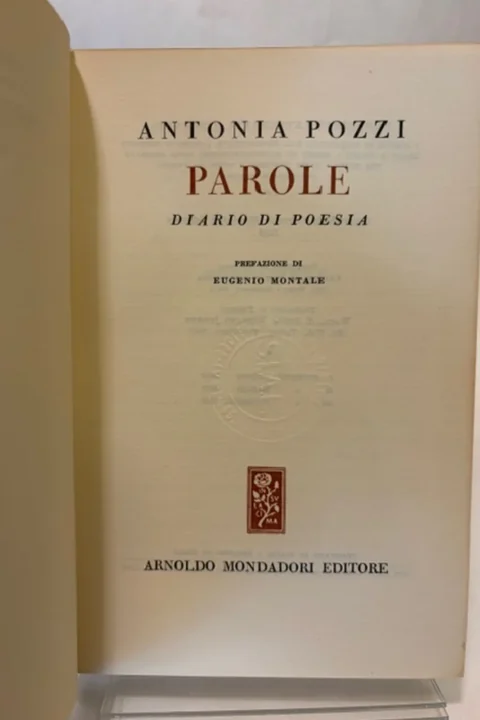 Parole, Diario di poesia. Prefazione di Eugenio Montale. (TIRATURA DI TESTA).
