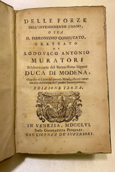 Delle forze dell'intendimento umano o sia il pirronismo confutato, trattato di (…)Edizione terza (1756) Unito con: Della forza della fantasia umana trattato di (…) edizione terza (1760), Unito con: Sposizione dell'orazione domenicale o sia del Pater Noster fatta da (...) cavata dal Tomo VI della nuova raccolta delle di lui opere, e per la prima volta di quello data in luce (1768).