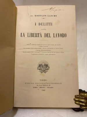I delitti contro la libertà del lavoro. I delitti contro la libertà del lavoro nella storia nel diritto e nella dottrina. Lo sciopero nella criminologia. I fattori individuali e i fattori fisici. I fattori economico-sociali. Teoria penale dello sciopero. I conflitti del lavoro nel diritto civile. L'economia politica e i mezzi preventivi