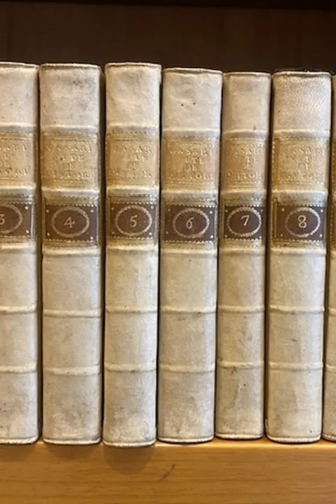 Vite de’ più eccellenti pittori scultori e architetti in questa prima edizione sanese arricchite più che in tutte l’altre precedenti in rami d igiunte e di correzioni per opera del p.m. Guglielmo della Valle. 