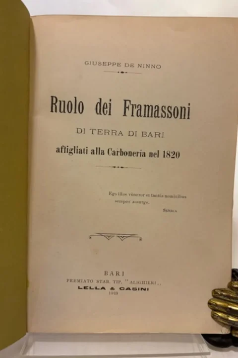 Ruolo dei Framassoni di Terra di Bari affigliati alla Carboneria nel 1820.
