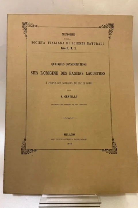 Quelques considerations sur l'origine des bassins lacustres. A  propos des sondages du Lac de Come. Con 8 tavole f.t.