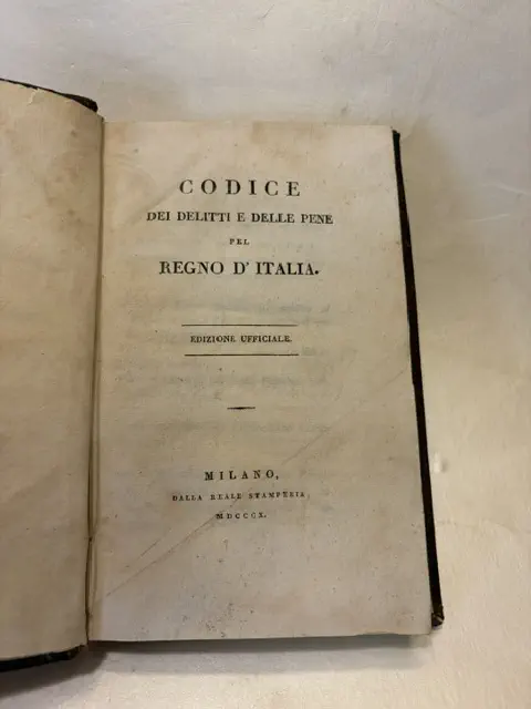 Codice dei delitti e delle pene pel Regno d'Italia. Edizione ufficiale.
