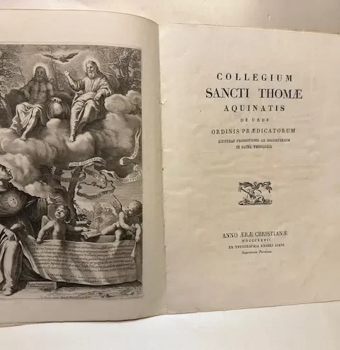 Collegium Sancti Thomae Aquinatis de Urbe ordinis praedicatorum litterae promotionis ad magisterium in sacra theologia.