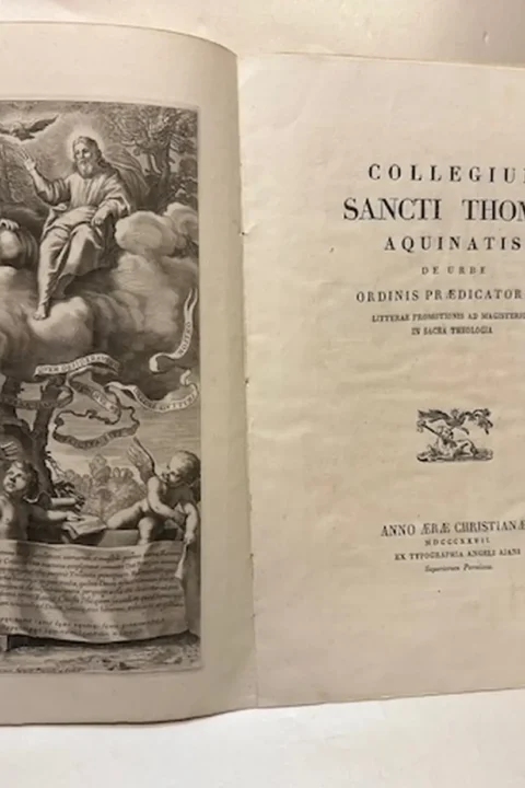 Collegium Sancti Thomae Aquinatis de Urbe ordinis praedicatorum litterae promotionis ad magisterium in sacra theologia.